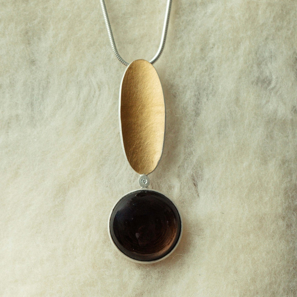 Colar Ella grande com ouro e diamante