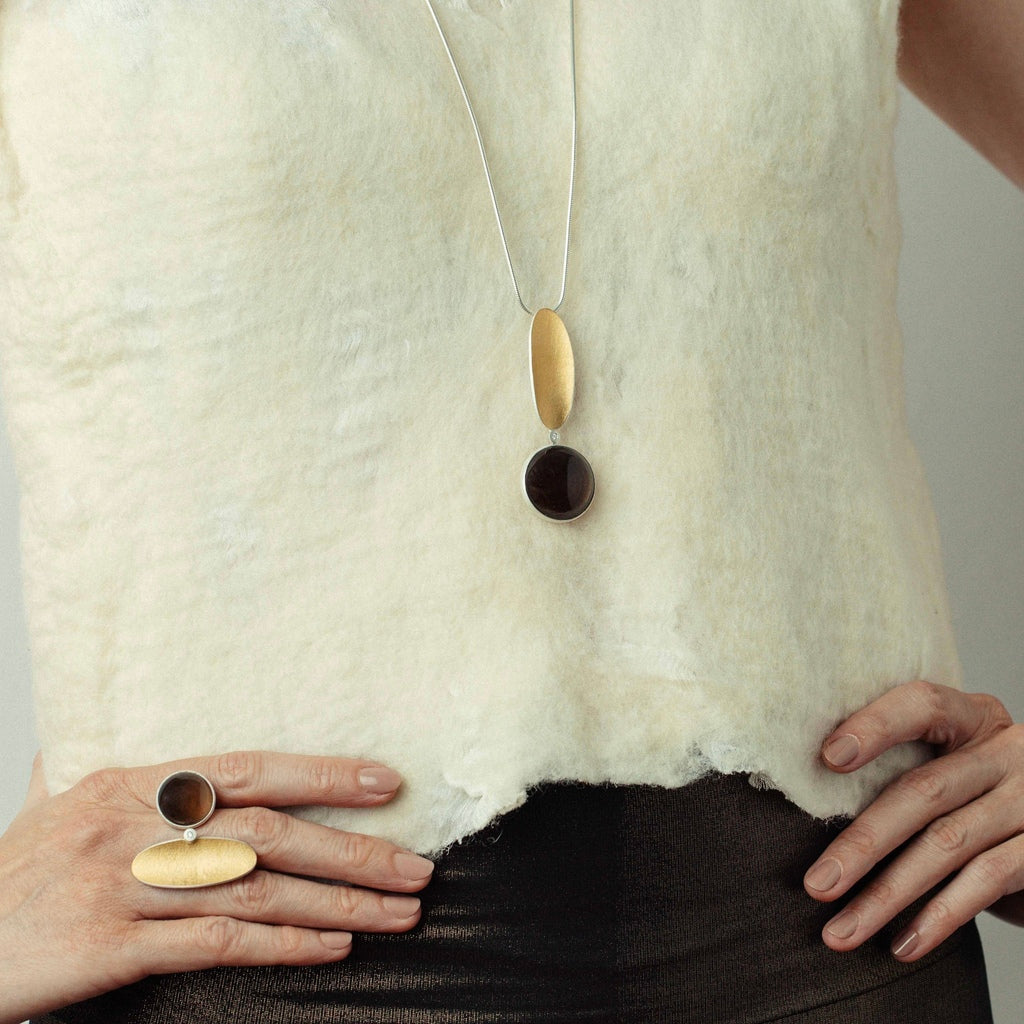 Colar Ella grande com ouro e diamante